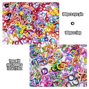 Colorful Eye Pins and Rings Set